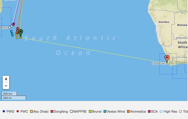 Team Brunel is getting close to being on the same latitude as Cape Town © PredictWind http://www.predictwind.com